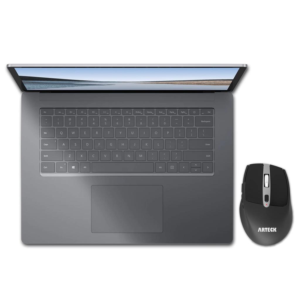 Беспроводная мышь Arteck с USB-приемником, эргономичным дизайном и бесшумным щелчком боковой кнопки, совместимая с компьютером Windows 2.4G, настольным компьютером, ПК, ноутбуком,