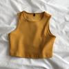 Новый летний женский укороченный топ в стиле ретро с высокой талией для похудения, эластичный тонкий короткий топ без рукавов