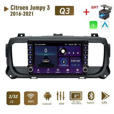 Android для Citroen Jumpy 3 Space Tourer 2016-2021 с кнопочной ручкой, автомобильный радиоприемник, GPS-навигатор, плеер Carplay 2 + 32 ГБ
