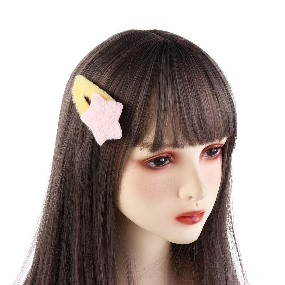 Аксессуары для волос, плюшевая заколка для волос со звездой, украшение, милые пушистые заколки, плюшевые заколки для волос BB, женские заколки