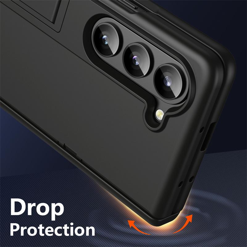 360 Full Protection Hinge Kickstand Case for Samsung Galaxy Z Fold 7 6 5 4 3 / 8 Ultra Tempered Glass Film Holder Folding Cover