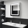 VidaXL Bathroom Cabinet with LED Mirror Wall-Mounted LED Cabinet Storage Cabinet Bedroom Home Interior 285116
