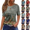 Женская плиссированная футболка с круглым вырезом и цветочным принтом, короткий рукав, топ с разрезом по низу