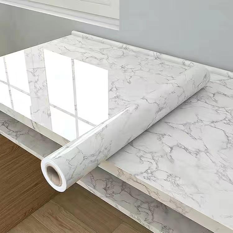 5 M Pearl White DIY Decorative Film PVC Self Adhesive Wall Paper Furniture Renovation Stickers Kitchen Waterproof Oil-proof Marble Wallpaper