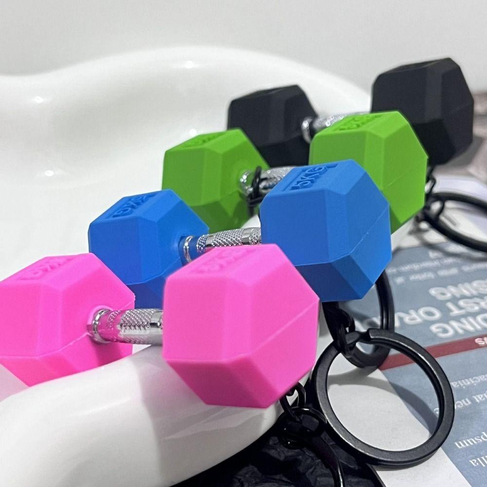 Hanging Ornament Sports Key Ring Fitness Equipment Barbell Pendant Dumbbell Keychain School Bags