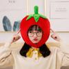 Super Soft Tomato Shape Plush Hat Fluffy Cosplay Hat Winter Headwear Warm Earflap Cap  Adult Kids