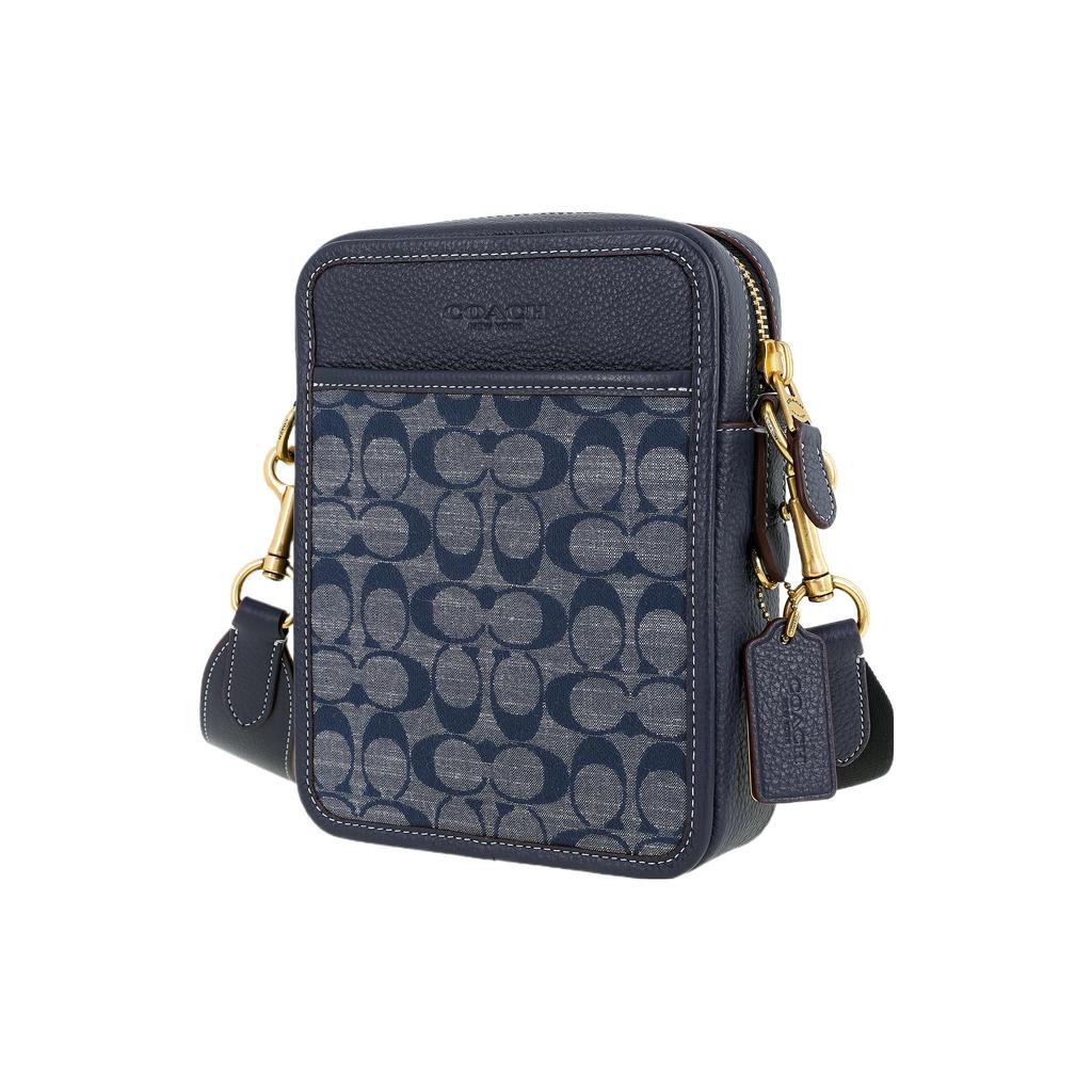 New COACH Sullivan Jacquard Fabric With Cow Leather Crossbody Bag, Shoulder Bag Trumpets Men's Denim CG996-B4DE
