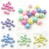 Accessories Loose Beads Materials DIY Bracelet Earring Fashion Round AB Magic Color Acrylic Jewelry Making 10pcs 14mm Handmade