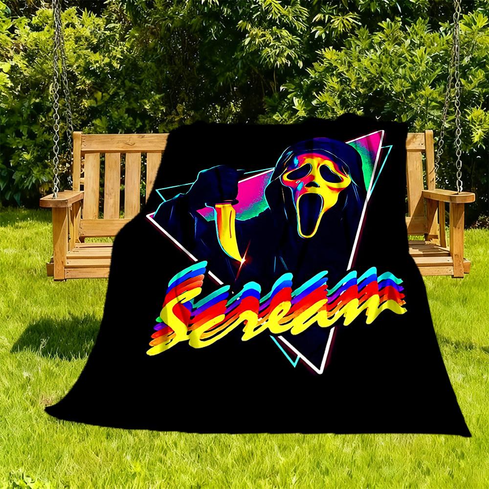 1 шт. Маска Крика Плед для улицы Легкий Фланелевый, Мягкий и Теплый, Всесезонный для Дивана, Улицы, Кемпинга, Гостиной, Офиса, Стула