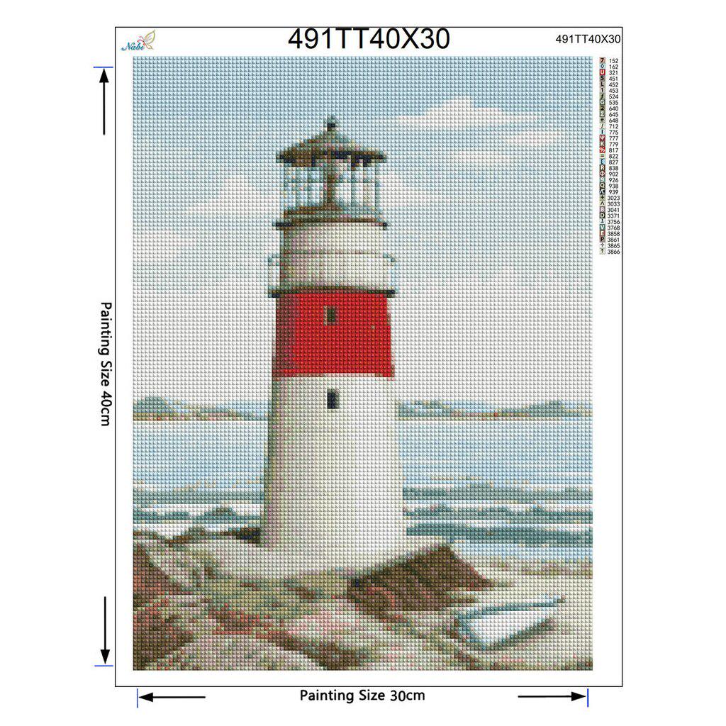 Diamond Embroidery Lighthouse By The Sea Diamond Painting Cross Stitch Crafts  Needlework Home Decor