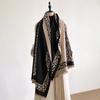 New Luxury Winter Cashmere Retro Leopard Print Scarf Women Warm Pashmina Poncho Scarves Fashion Shawl Thick Foulard Bufanda