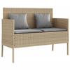 VidaXL Banc de Jardin avec Coussins, Siège de Patio, Chaise de Terrasse, Meuble de Parc Arrière-cour Balcon Extérieur, Beige 365775