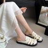 Полые дышащие нескользящие сандалии летние новые тапочки на плоской подошве для путешествий, отпуска, пляжа, повседневные туфли-мюли для прогулок