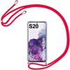 Shockproof Case - BOOLING - for Samsung S20 - High Definition Transparent - Anti-scratch - Red Chain