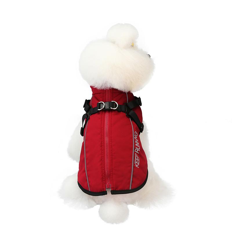 Pet Clothes Waterproof and Warm Dog Cotton-padded Clothes Winter Ski Clothes Chest and Back Integrated Dog Cotton Vest