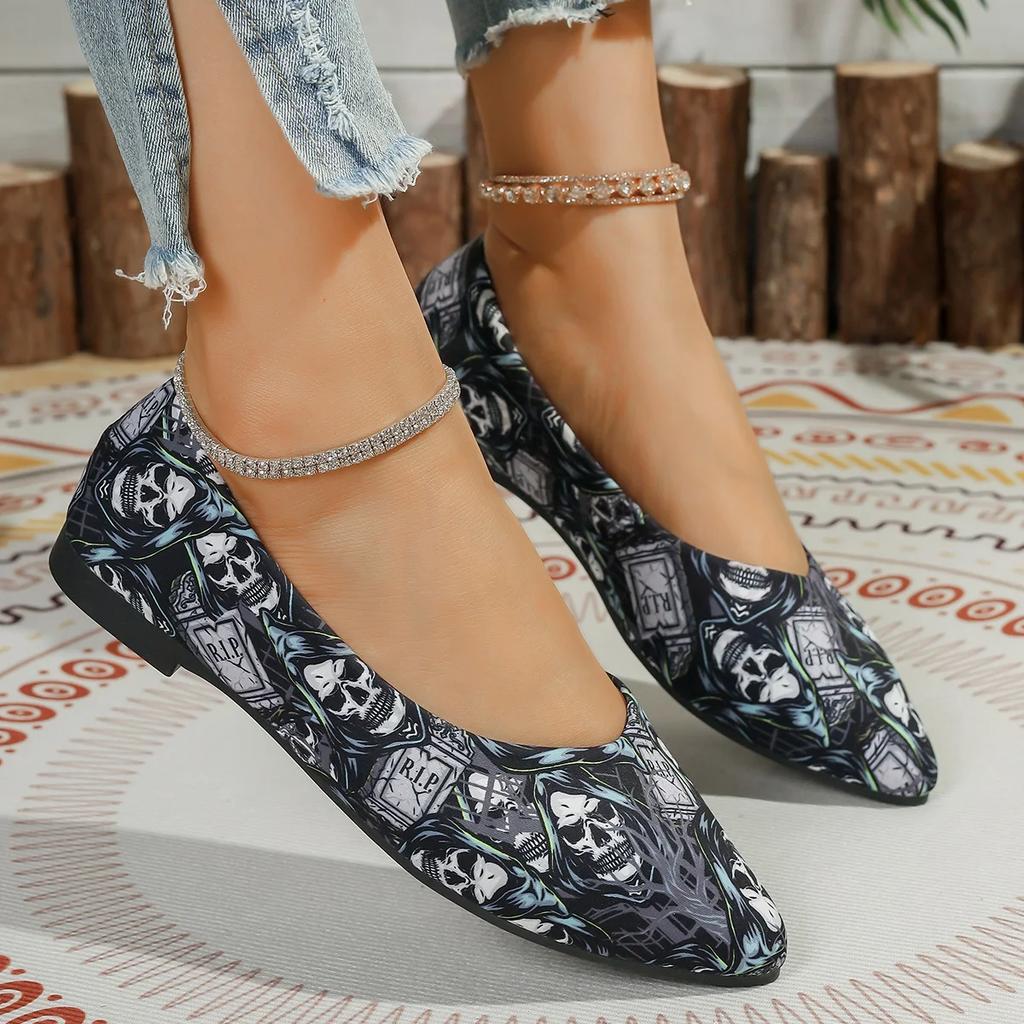 Fashion Women Soft Ballet Flats Shoes 2025 New Pointed Toe Women Flats Rhinestones Loafers Spring and Autumn Classic Flats Shoes Women