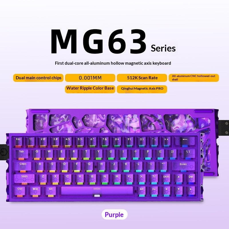 IROK MG63 Magnetic Switch Gaming Keyboard Wired RT0.001mm 8000Hz Hollow Out Aluminium Hall-Effect Keyboard PC E-sports Accessory