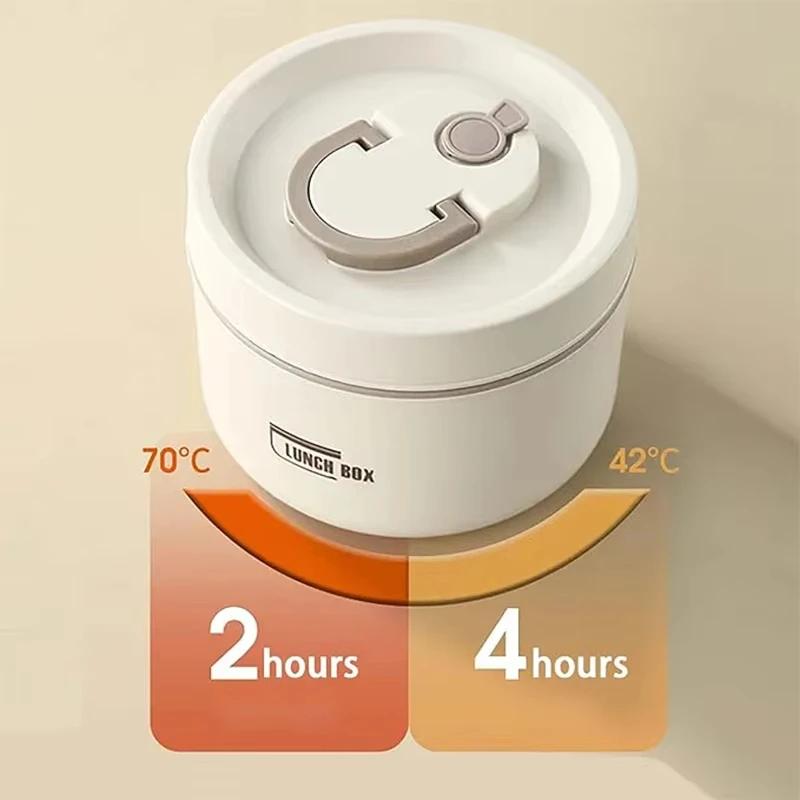 Thermal Insulated Bento Lunch Box and Bag, Thermos Lunchbox for Hot Food Containers Stainless Steel Meal Prep Airtight Container