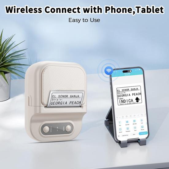 Машина для печати этикеток Портативный термопринтер этикеток Совместимый с Bluetooth Мини-принтер этикеток с лентой для маленьких