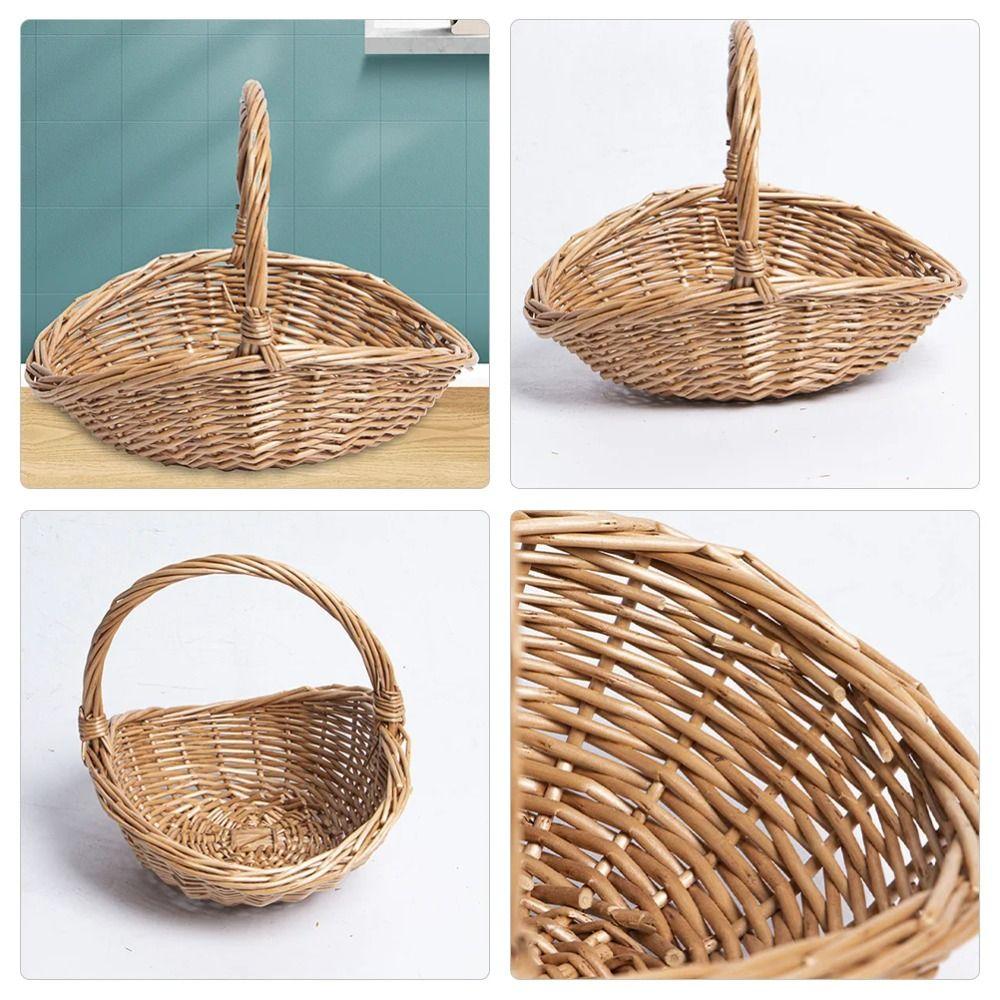 Willow Rattan Picnic Supply Hamper Wear-resistant Flower Basket Vegetable Storage Basket Picnic