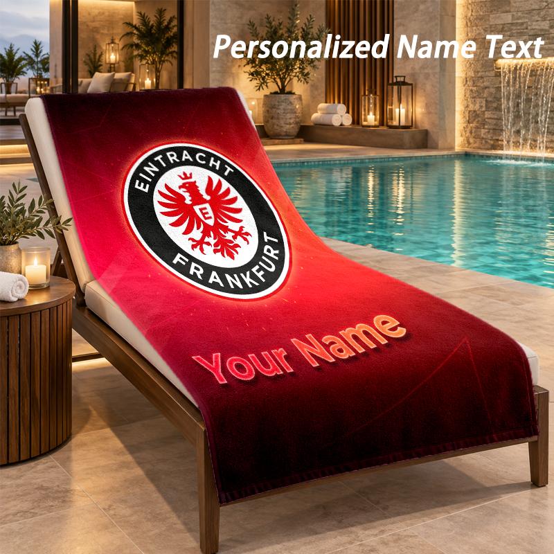 Пляжное полотенце с принтом Eintracht Frankfurt с индивидуальным текстом, большое полотенце для дома, ванной комнаты, пляжа