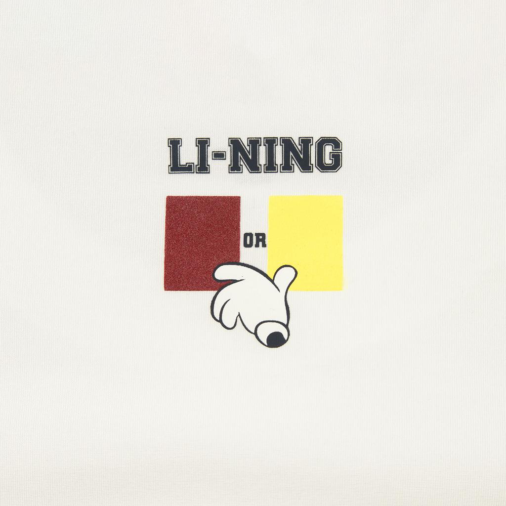 Мужская футболка Li Ning Disney с круглым вырезом, принтом с логотипом и буквами, топ AHSW305-4