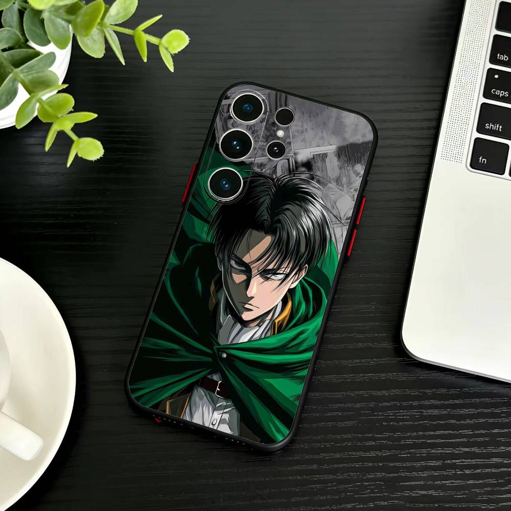 Чехол для телефона Attack On Titan Леви Аккерман Для Samsung S26,S25,S24,S23,S22,S21,S20,Ultra,Plus,FE Черный Мягкий Чехол