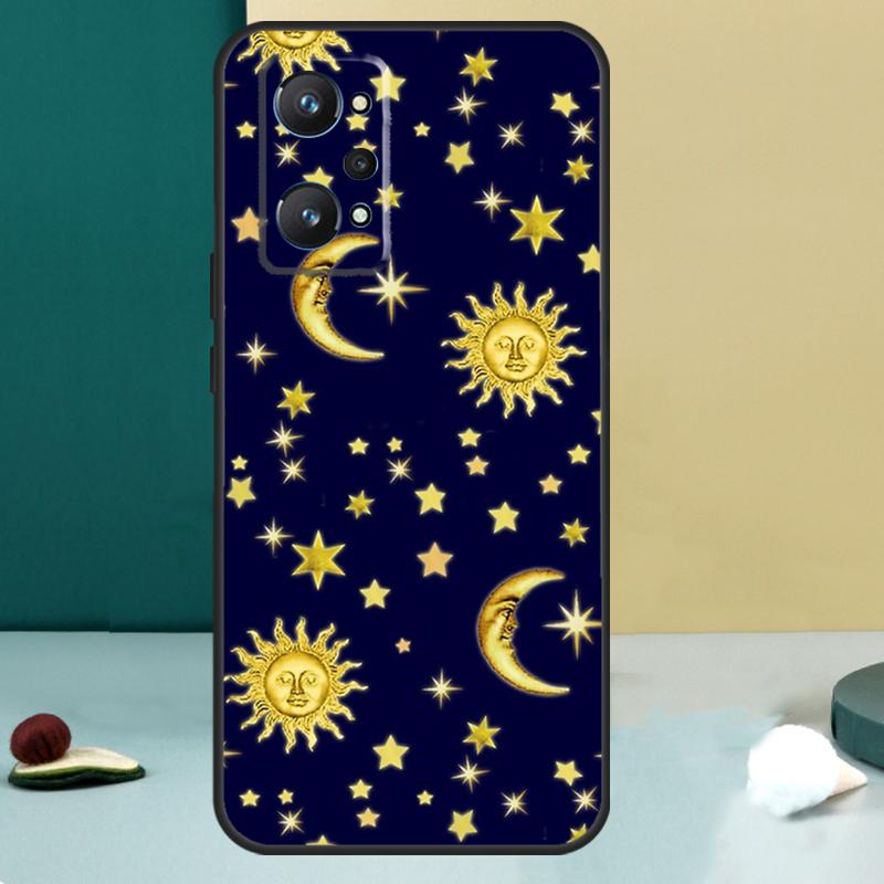 Винтажный чехол Луна и Солнце Звезды для Realme 13 12 10 11 14 Pro Plus GT 6 5 6T GT7 Pro C55 C53 C51 C21Y C25S C75 C67 C61