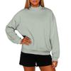 Women's Solid Color Fleece Sweatshirt With A Small High Neck And Loose Fit