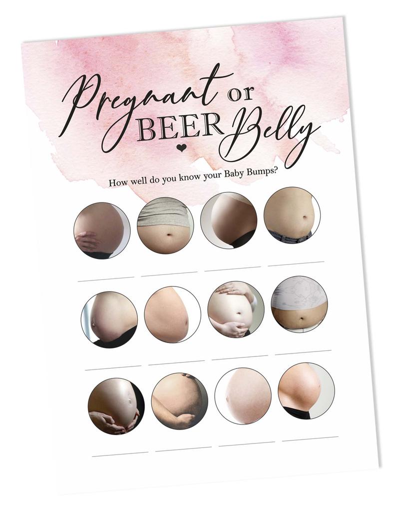 Inkdotpot Pregnant Or Beer Belly Game Baby Shower Game Cards Party Supplies Activity Cards Baby Shower Gender Neutral Games Its A Boy Or