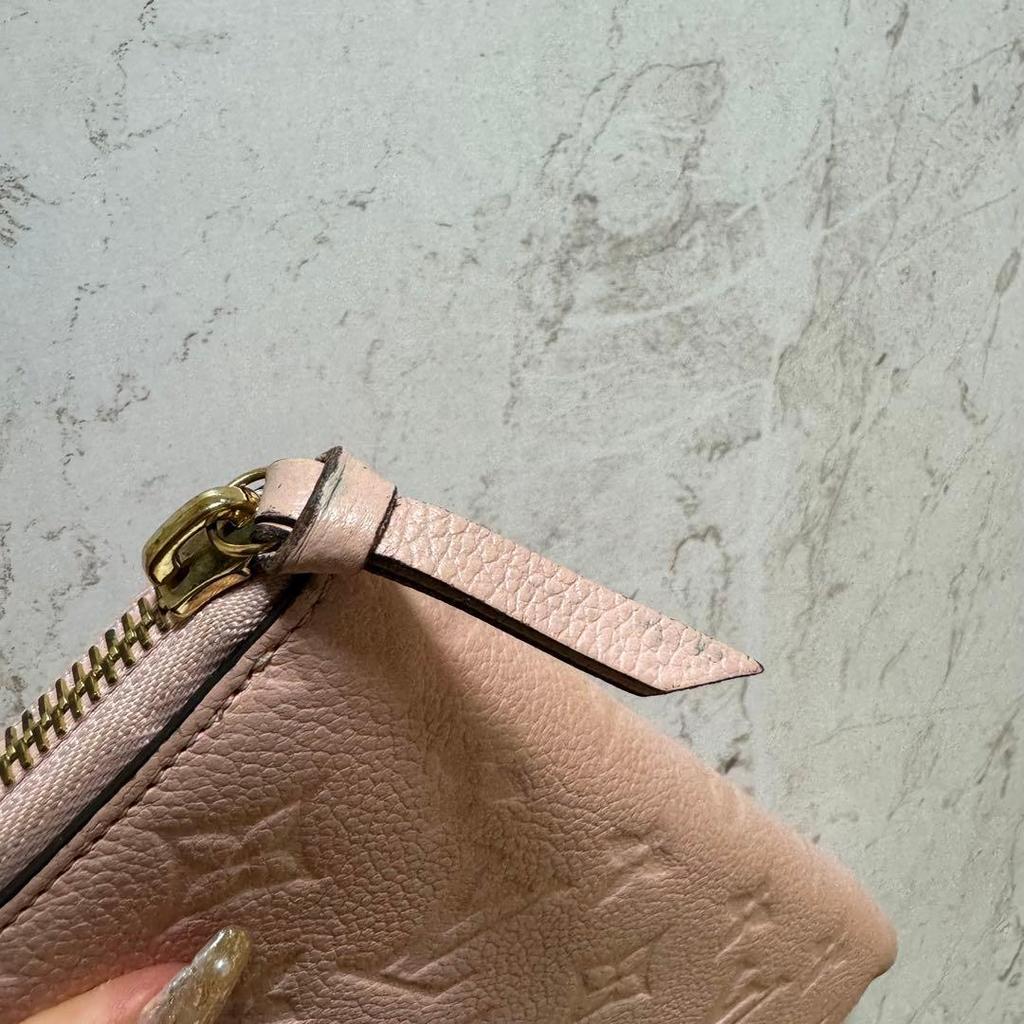 Used Louis Vuitton Long Wallet Monogram Empreinte Light Pink Limited