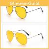 Vue De Nuit Nv Lunettes As Seen On Tv Nightview Aviator 100% Uva Uvb Yellow Lens Glasses For Night Driving