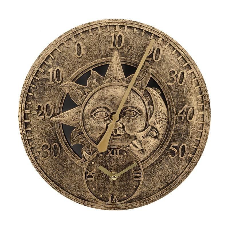 Винтажные настенные часы из смолы в европейском стиле с отображением температуры для декора гостиной и спальни