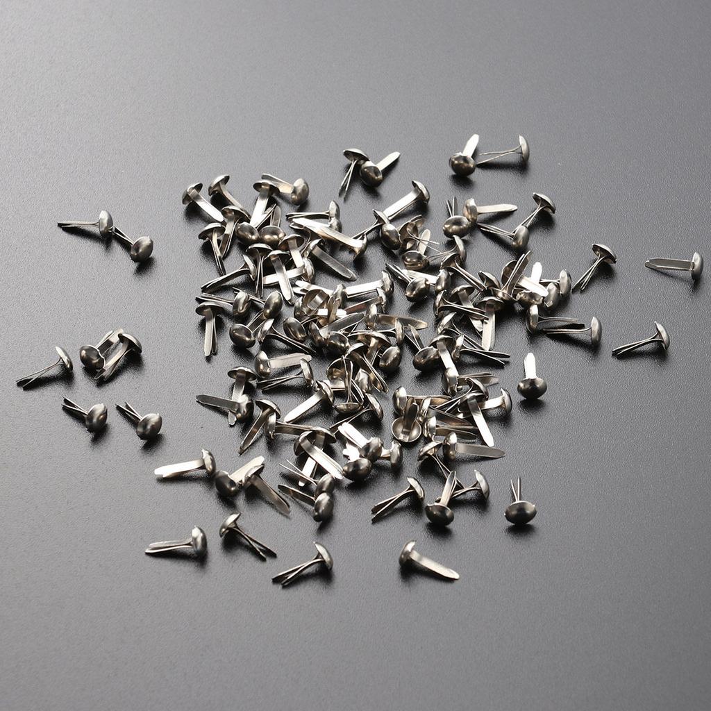 100Pcs Mini Brads Small Round Pastel Colors Metal Brad for Scrapbooking Crafting Photo Attachment Ribbon Fixing 5.5x11mm