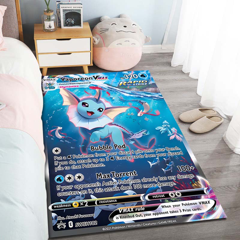 3D P0kemon Eevee Clan Cards Pattern Printed Carpets Living Room Bedroom Sofa Floor Mat Modern Large Area Decorative Rugs Gifts