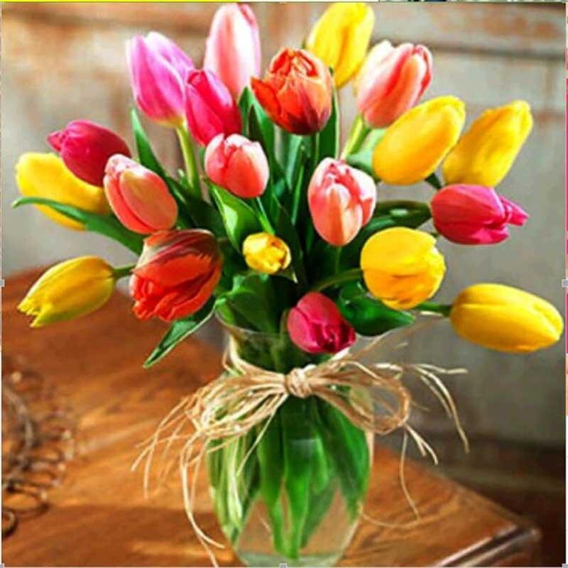 Diamond Diy Diamond Painting Flower Embroidery Lily Cross Stitch Full Round Drill Rhinestone Handmade Art Home Decor Gift