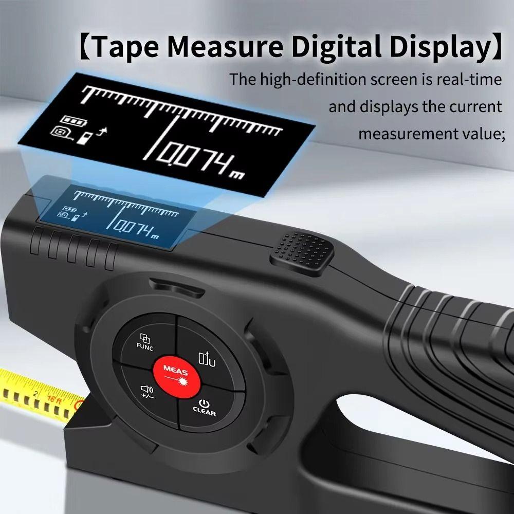 3-in-1 Laser Tape Measure Rechargeable Laser Rangefinder Measuring Tool Laser Level  Construction