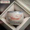 145ml Chinese Dunhuang Apsaras Ceramic Tea Cup Ru Kiln Arhat Cup Can Be Raised Master Cup Personal Tea Bowl Kung Fu Teaware