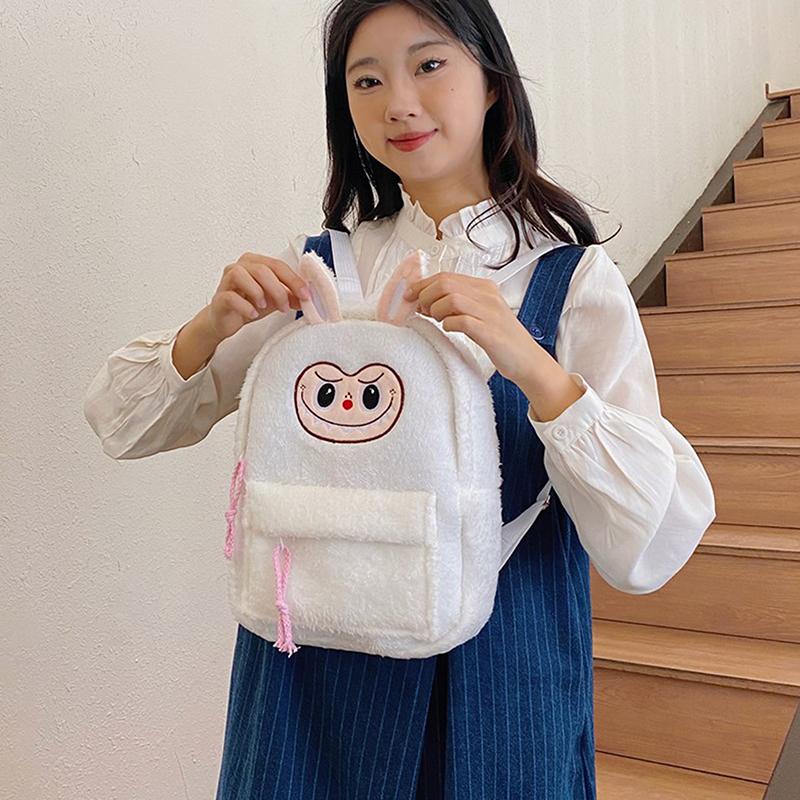 Мультяшный Лабубу Милый Плюшевый Рюкзак Девочка Сердце Большая Вместимость Сумка Для Путешествий На Ремнях Детский Подарок На День Рождения