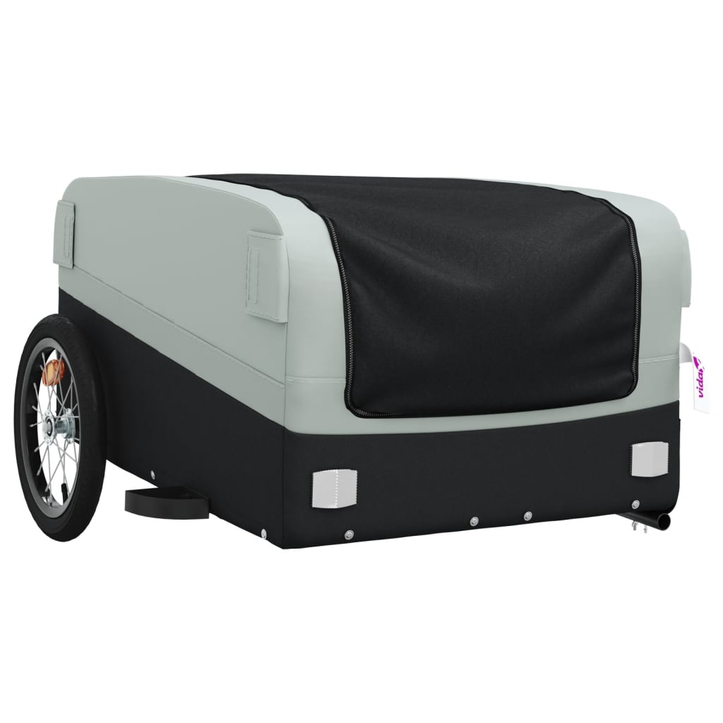 vidaXL Bicycle Trailer Black and Gray 45 kg Iron