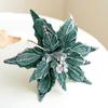 1 шт. цветок пуансеттии декоративный домашний декор реалистичный рождественский красивый мерцающий порошок блестки