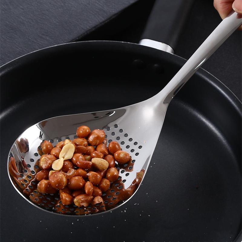 304 Stainless Steel Large Colander Soup Skimmer Ladle Kitchen Filter Ramen Spoon Oil Strainer Tableware Kitchenware for Home