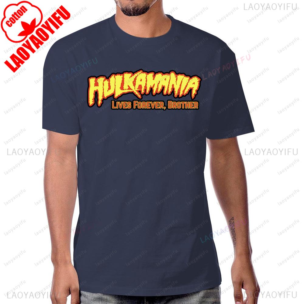Hulkamania Hulk-Hogan Hell RIP Легенды Никогда Не Умирают 1953-2025 Памятная Футболка Harajuku Уличная Одежда Повседневная Футболка для Фанатов Рестлинга
