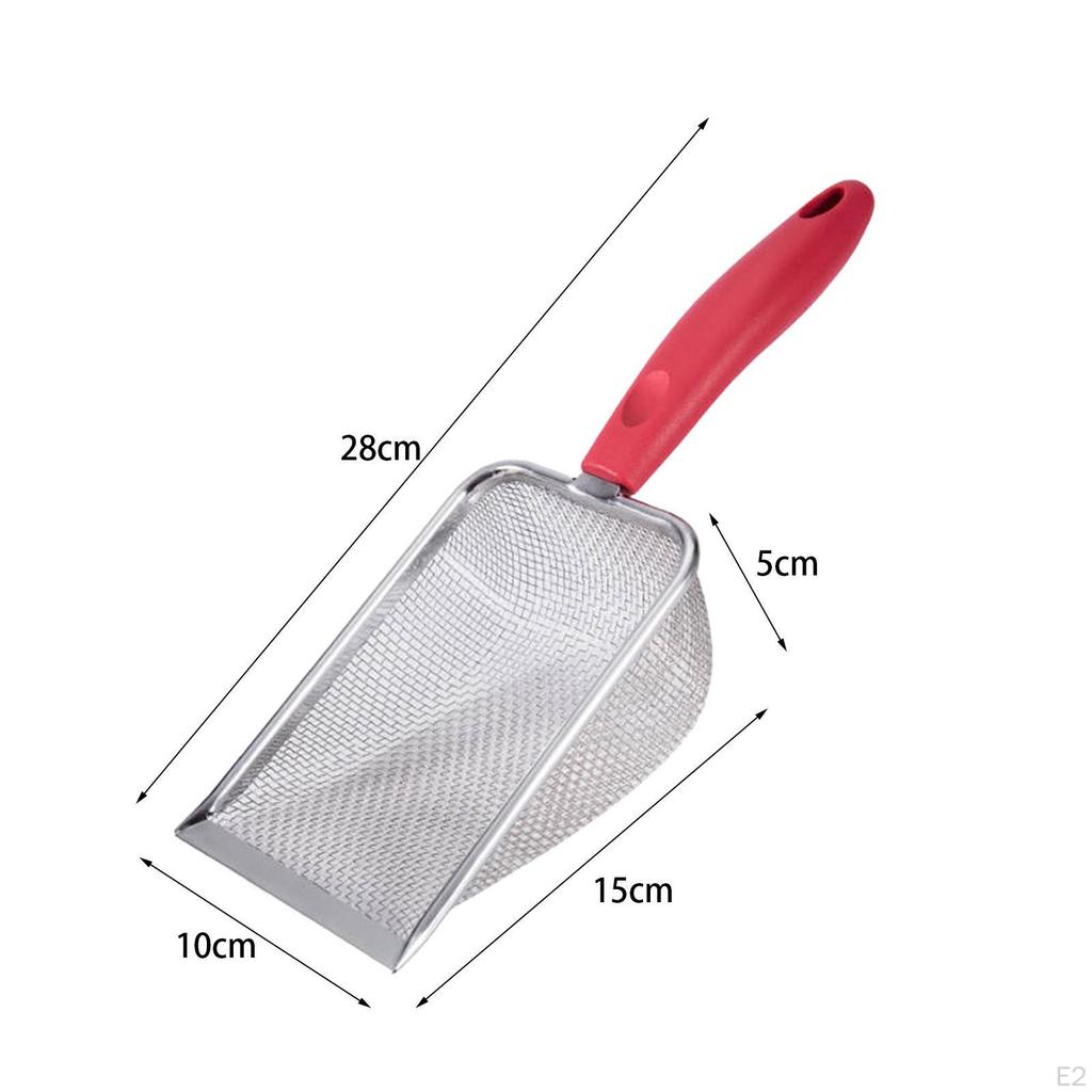 Совок для кошачьего туалета с длинной ручкой, инструмент для глубокого просеивания металла