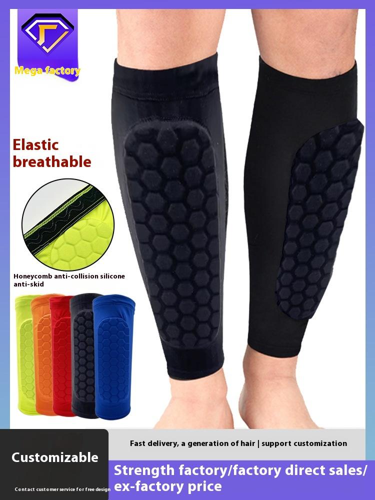 Professional Customizable Football Leg Guard Elastic Honeycomb Protector Tibia Compression Cover for Outdoor Sports Protection