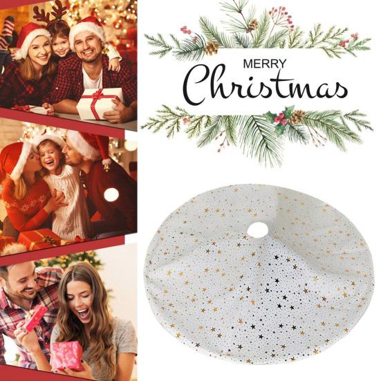 Юбка для рождественской елки, луна, звезда, снежинка, юбка для елки, двухслойная, зимняя, праздничная, декоративная, домашний коврик для карандаша, рождественская елка