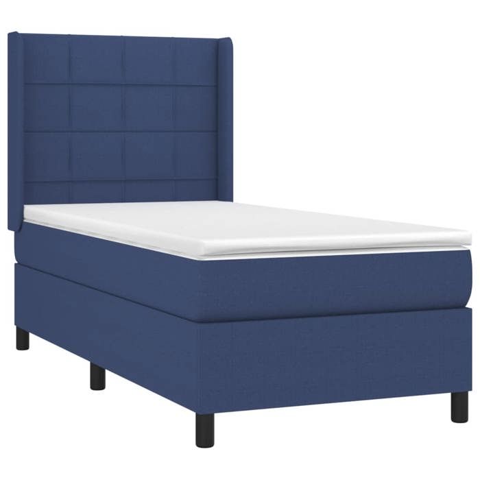 Maison Exclusive - Sommier à lattes de lit avec matelas Bleu 90x200 cm Tissu
