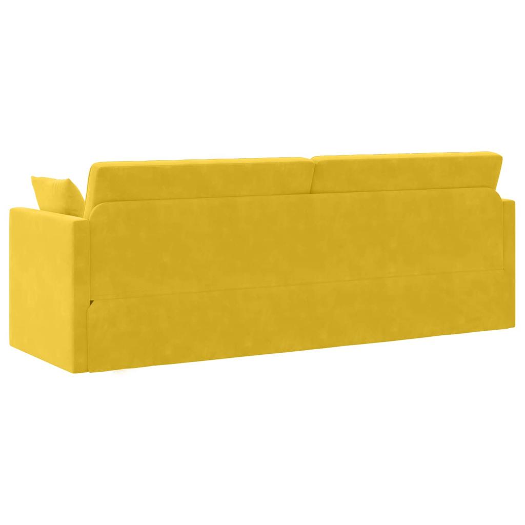 Floor Sofa Bed Yellow 213 x 70 x 77 cm Velvet