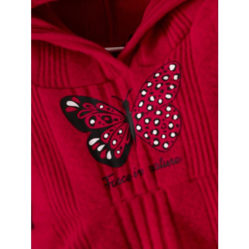 Two-Piece Girl Sweet and Gentle Spring/Autumn New Butterfly Print Letter Hoodie Sweatshirt and Pants Set, Perfect for Outdoor, Knit