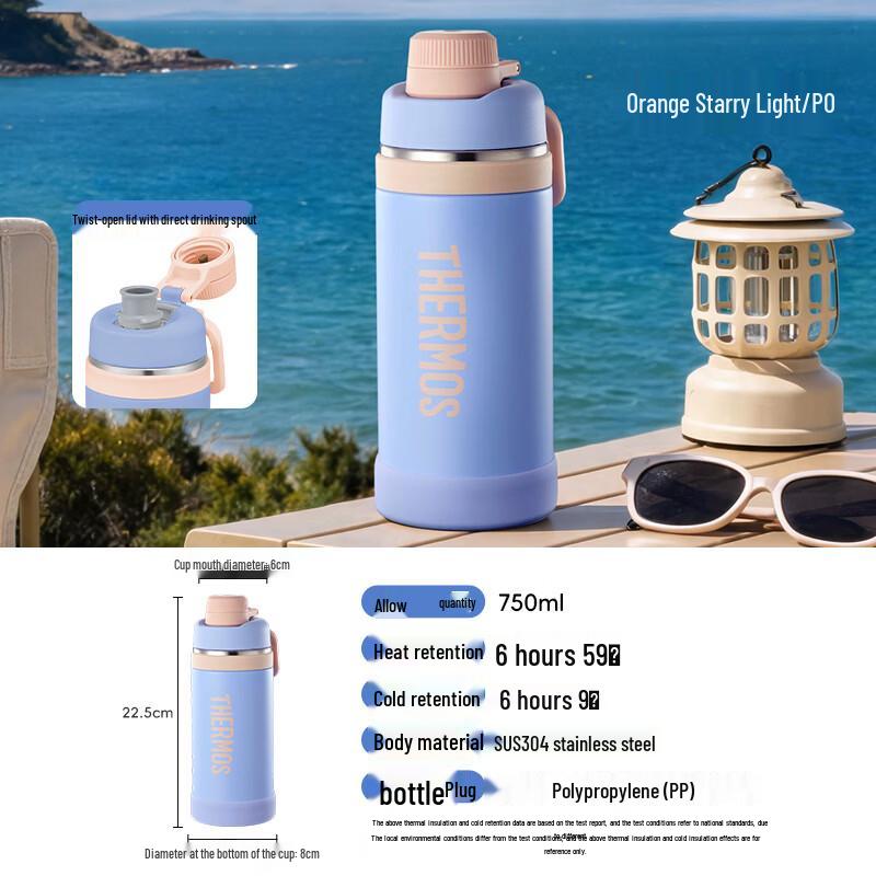 Thermos Термобутылка для путешествий из нержавеющей стали с вакуумной изоляцией